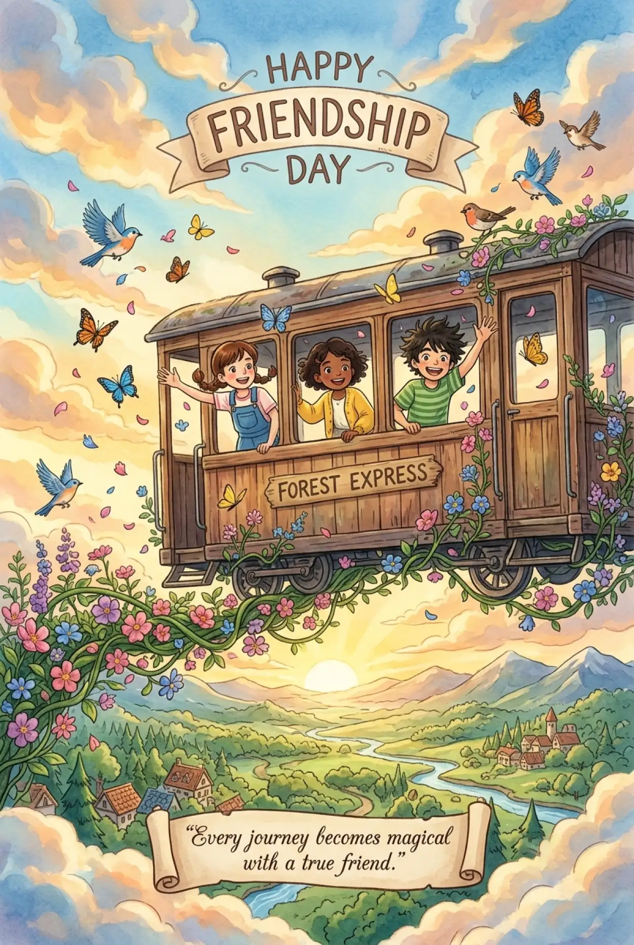 Free Download Friendship Day 2026 Pixar Style Illustration - High Quality Happy Friendship Day 2026 Image