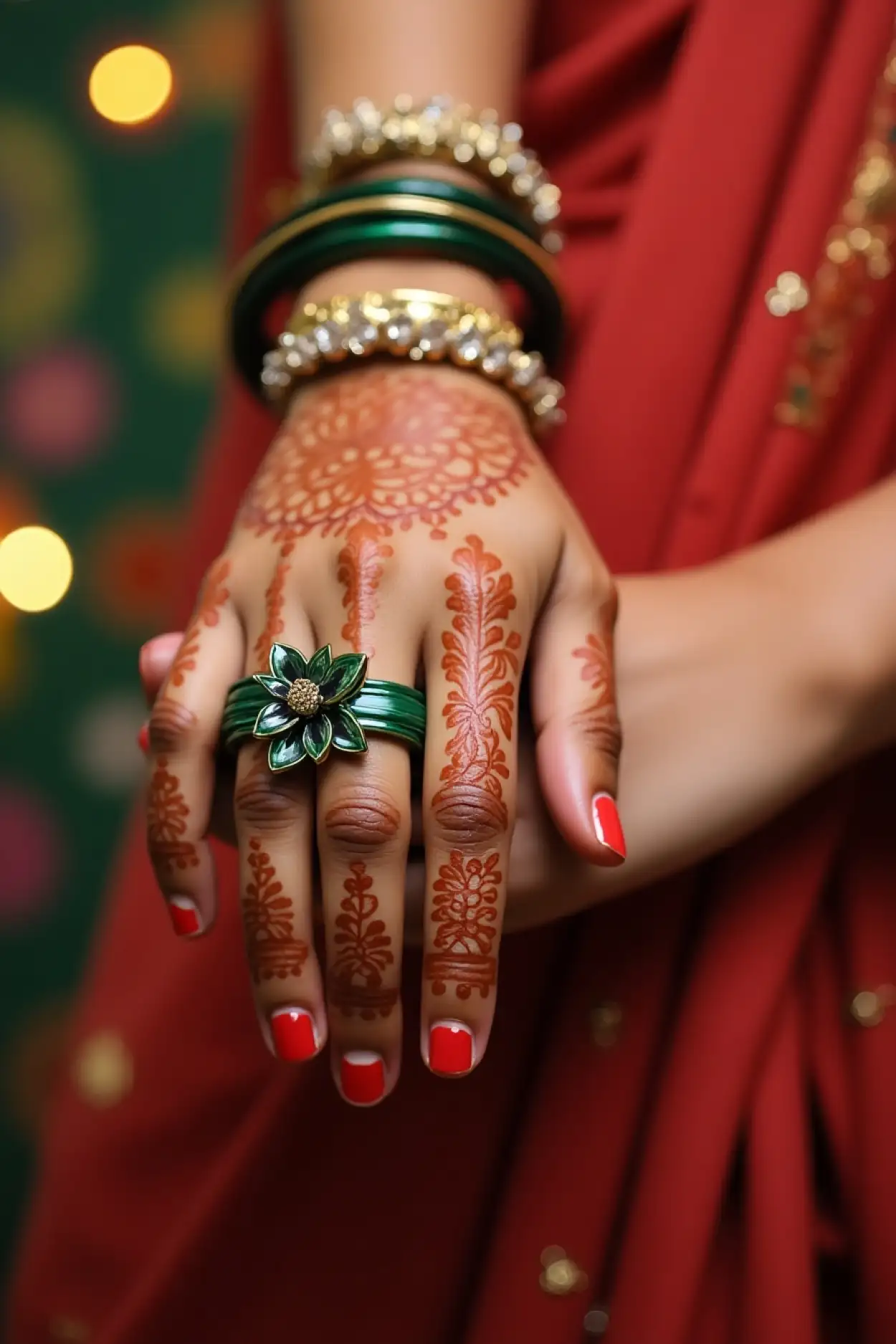 full hand latest teej mehndi design 2025