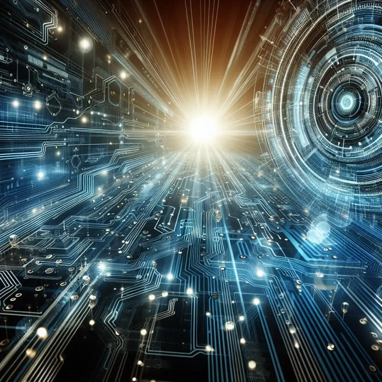 Futuristic microchip and semiconductor technology background