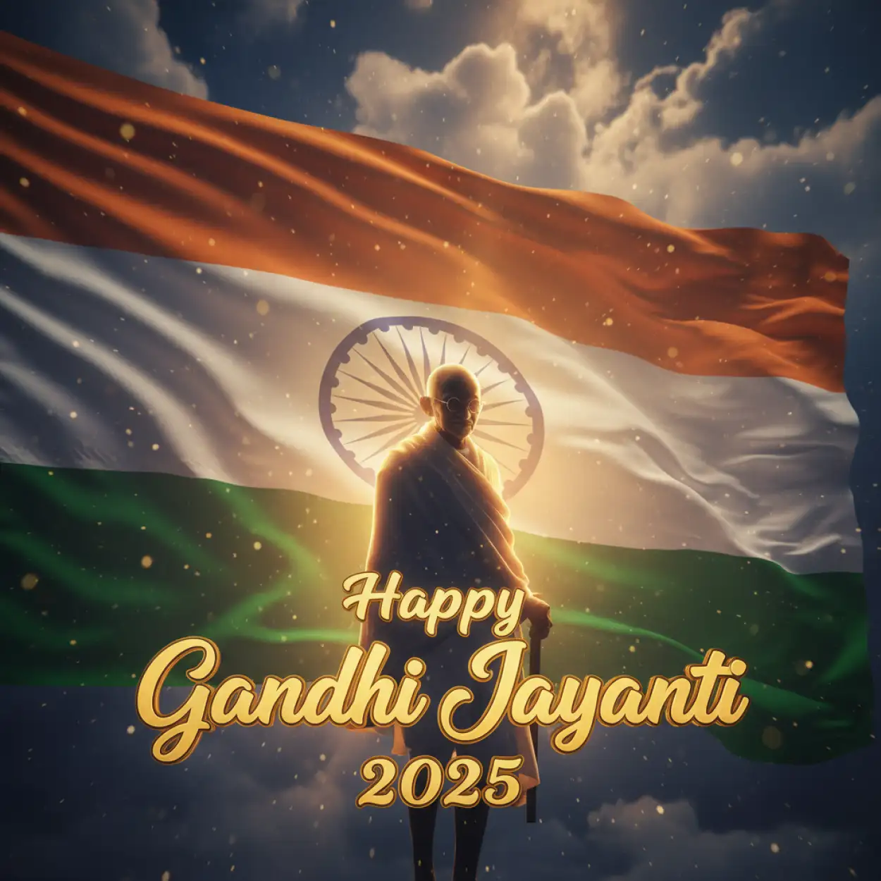 Free Download Gandhi Jayanti 2025 Greetings Card Design - High Quality Happy Gandhi Jayanti 2025 Background
