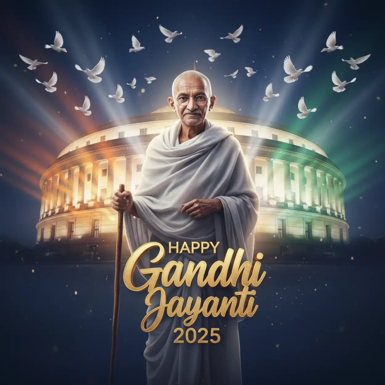 Free Download Gandhi Jayanti 2025 Photo Editing Background - High Quality Happy Gandhi Jayanti 2025 Background