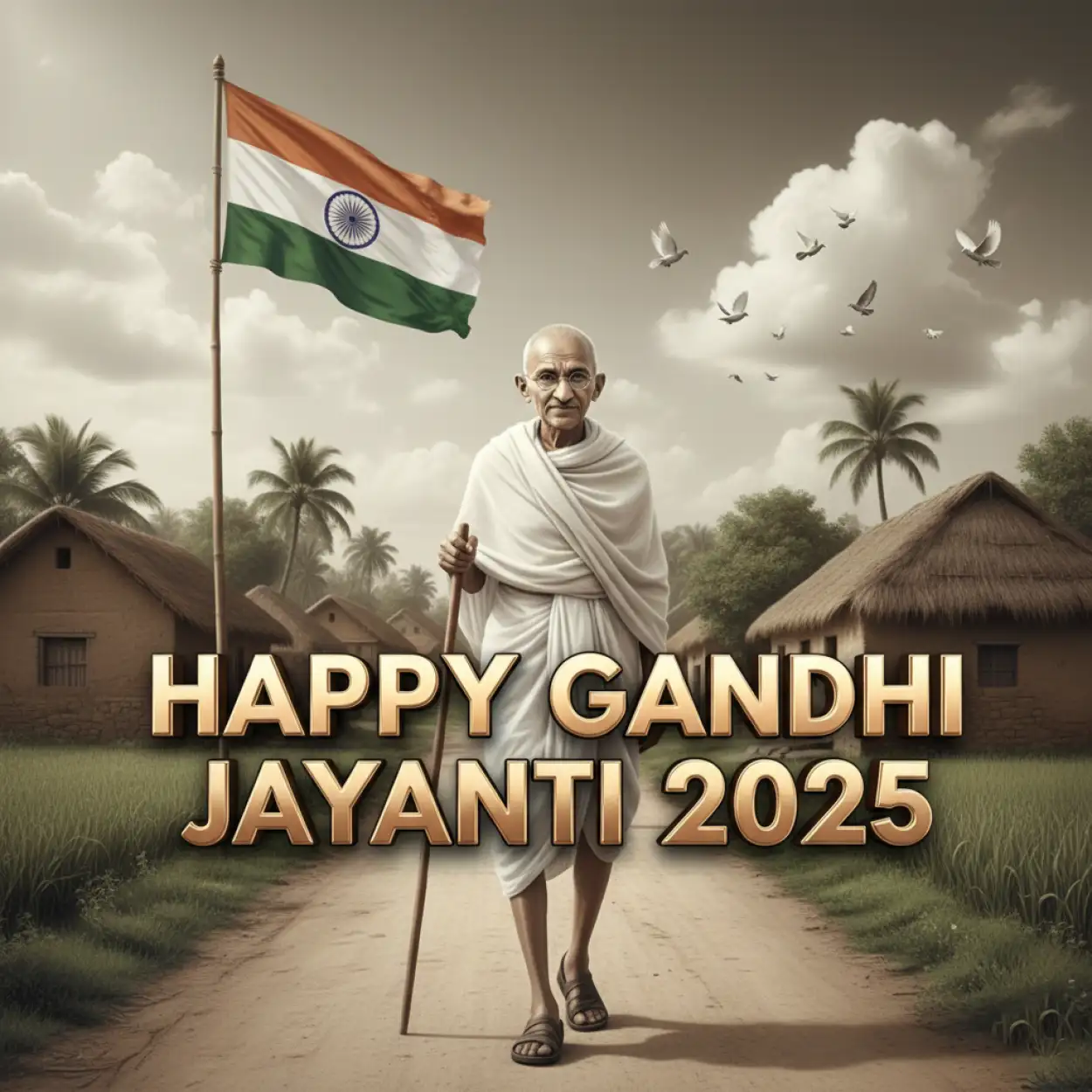 Free Download Gandhi Jayanti 2025 Special Essay In Hindi - High Quality Happy Gandhi Jayanti 2025 Background