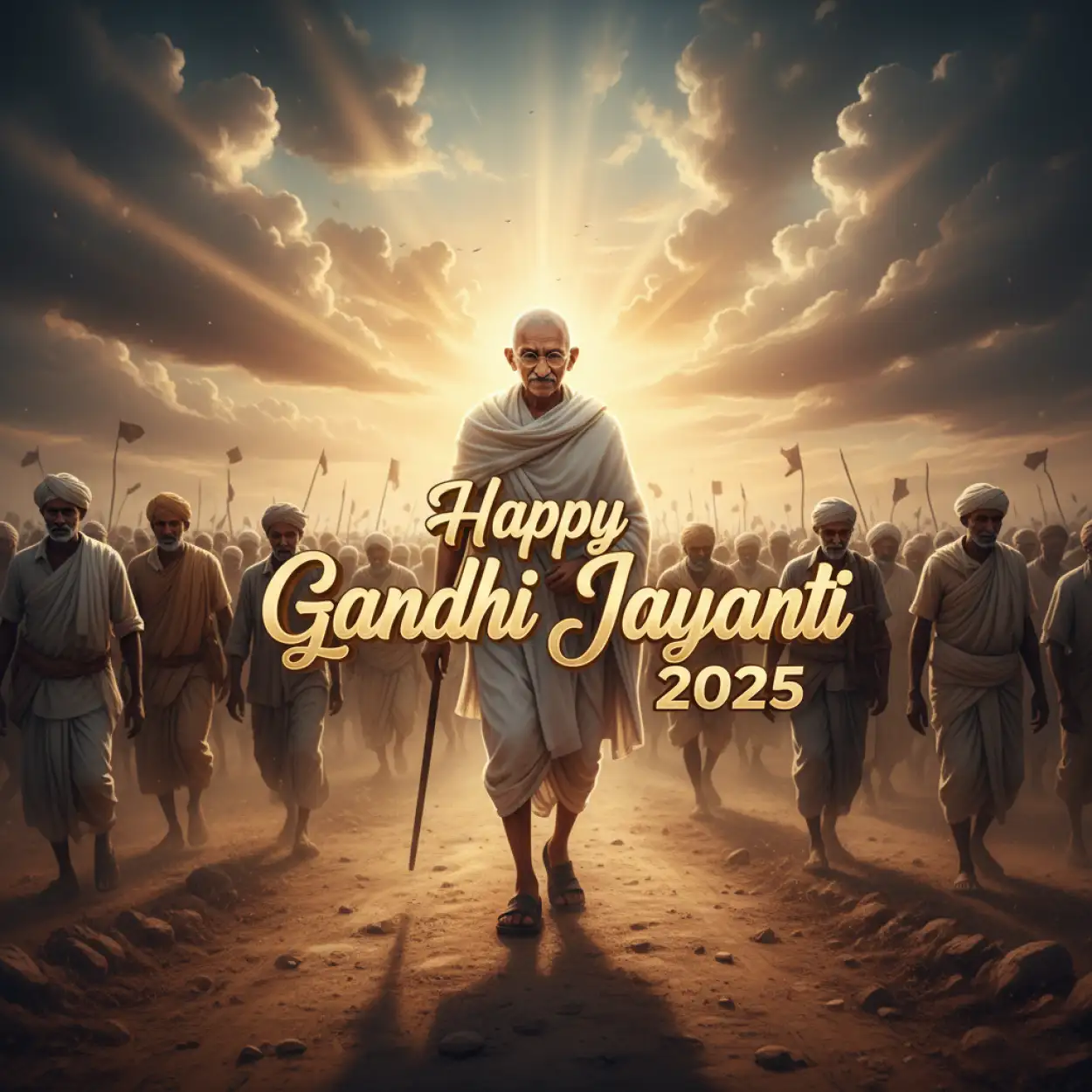 Free Download Gandhi Jayanti 2025 Transparent PNG Download - High Quality Happy Gandhi Jayanti 2025 PNG Image
