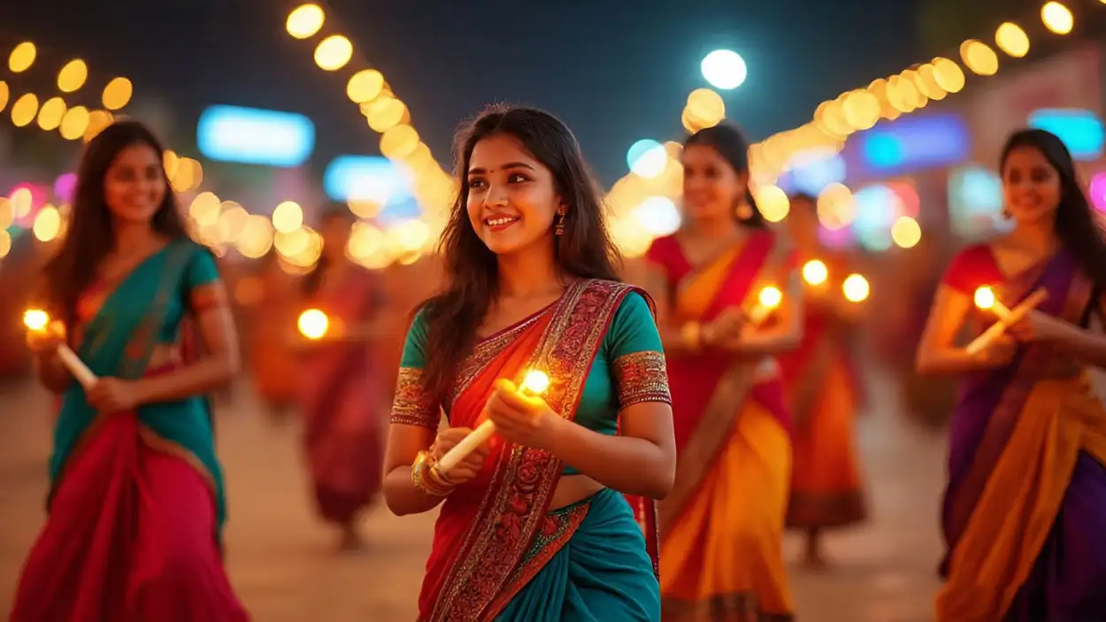 Free Download Garba Night Lantern Decoration And Lighting - High Quality Garba Night Background