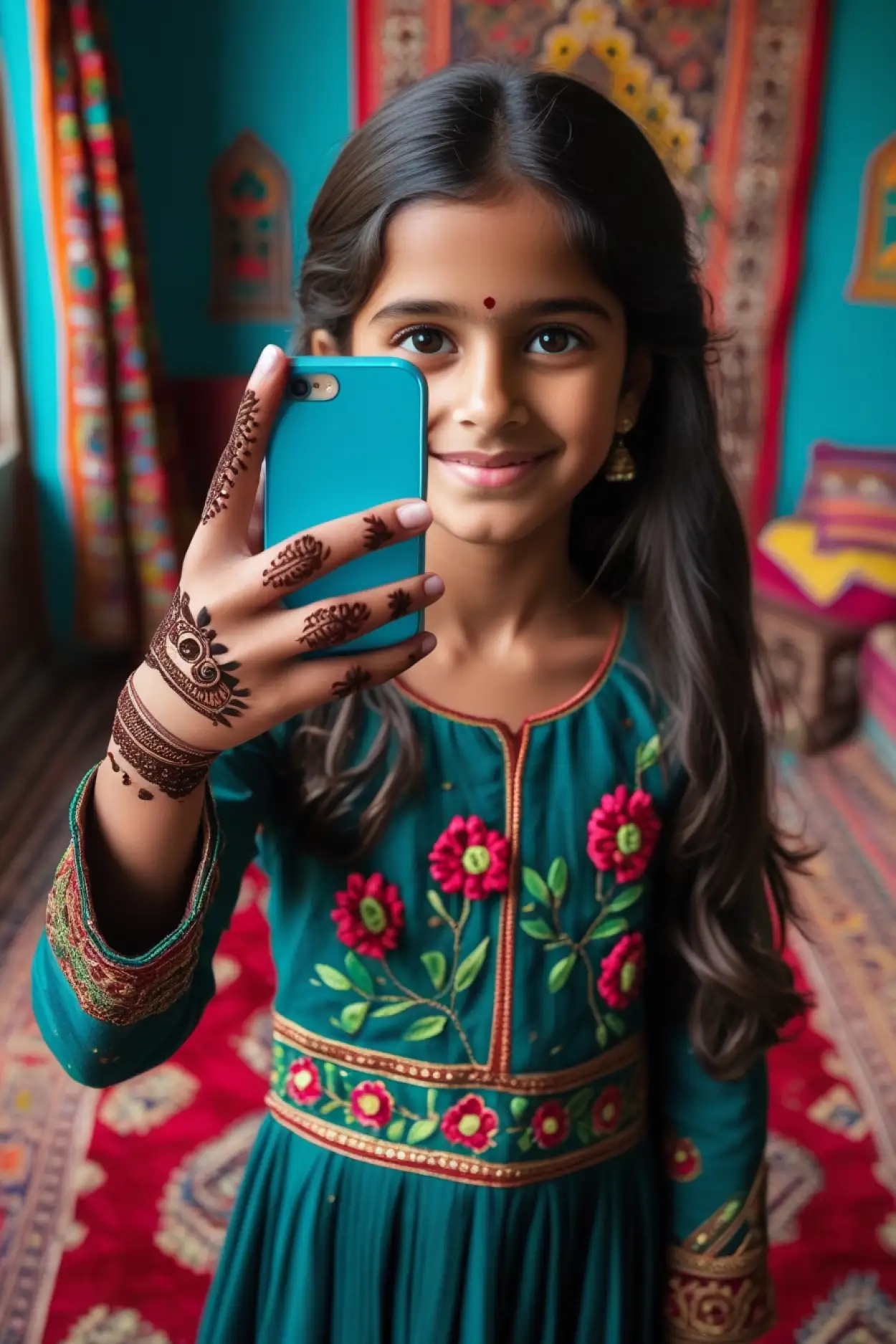 glitter teej mehndi design for 2025 festival