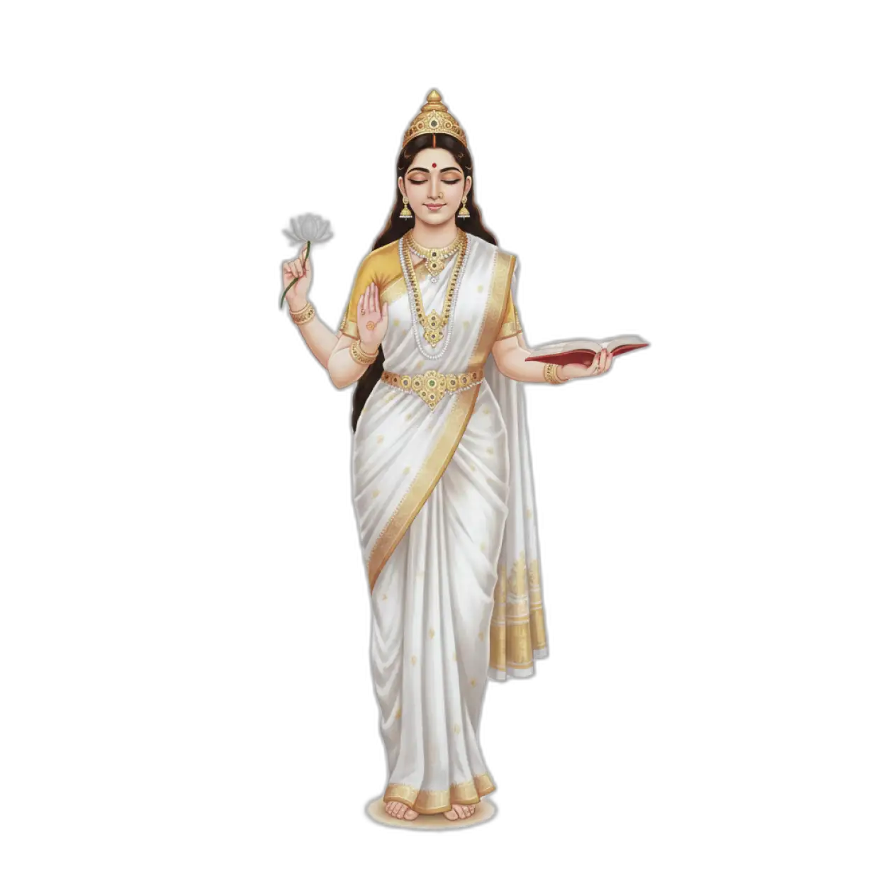 goddess saraswati png full body