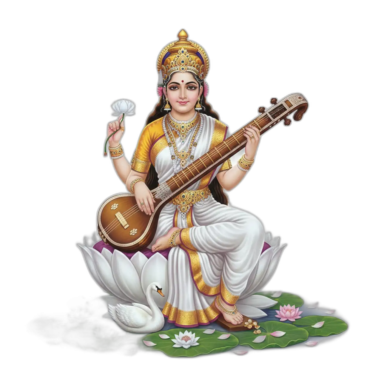 goddess saraswati png high resolution