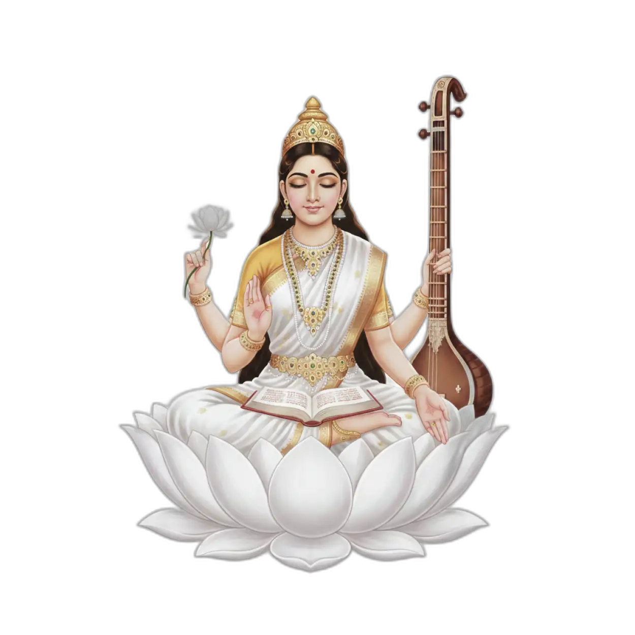 goddess saraswati png transparent hd