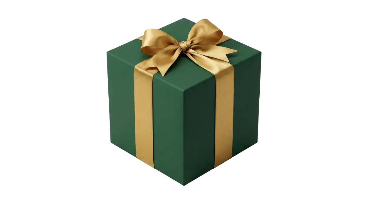 golden gift box png metallic