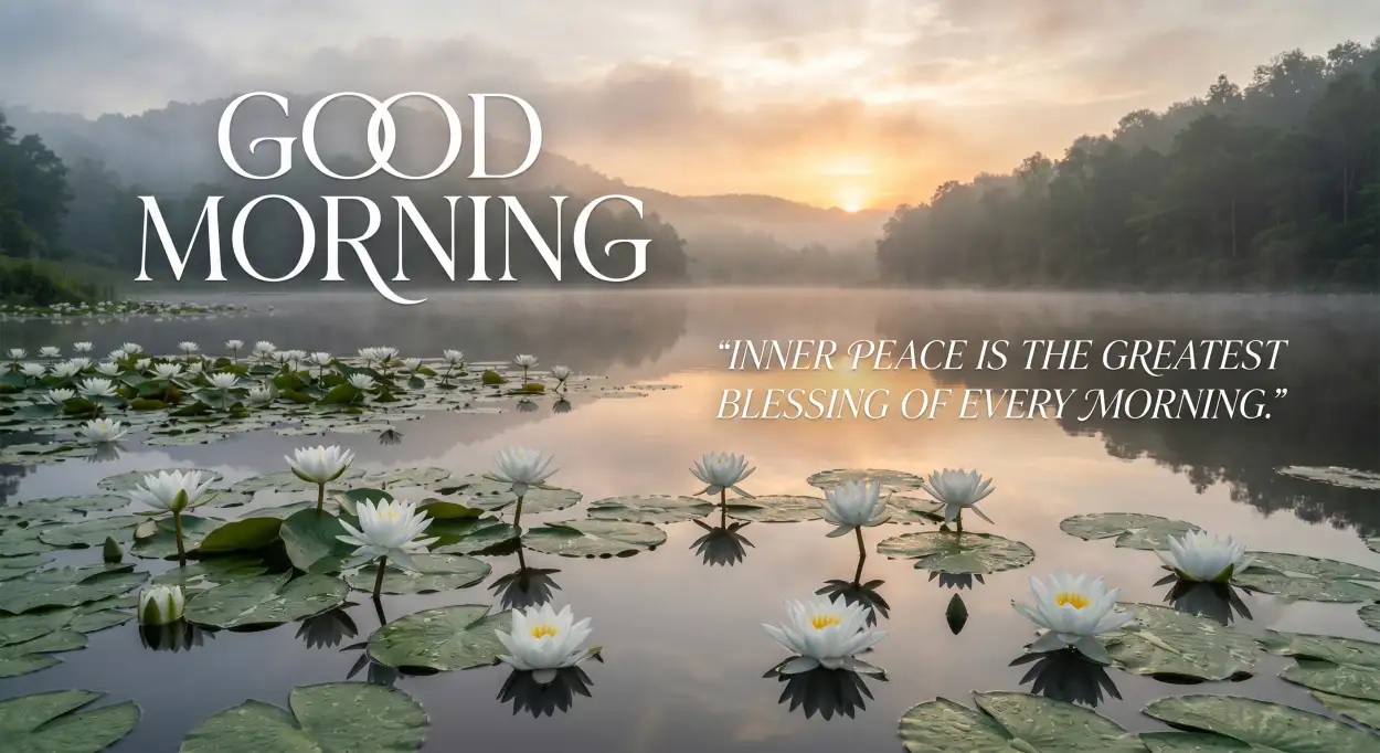 Free Download Good Morning Blessings With Lotus Flowers - High Quality Good Morning Blessings Image