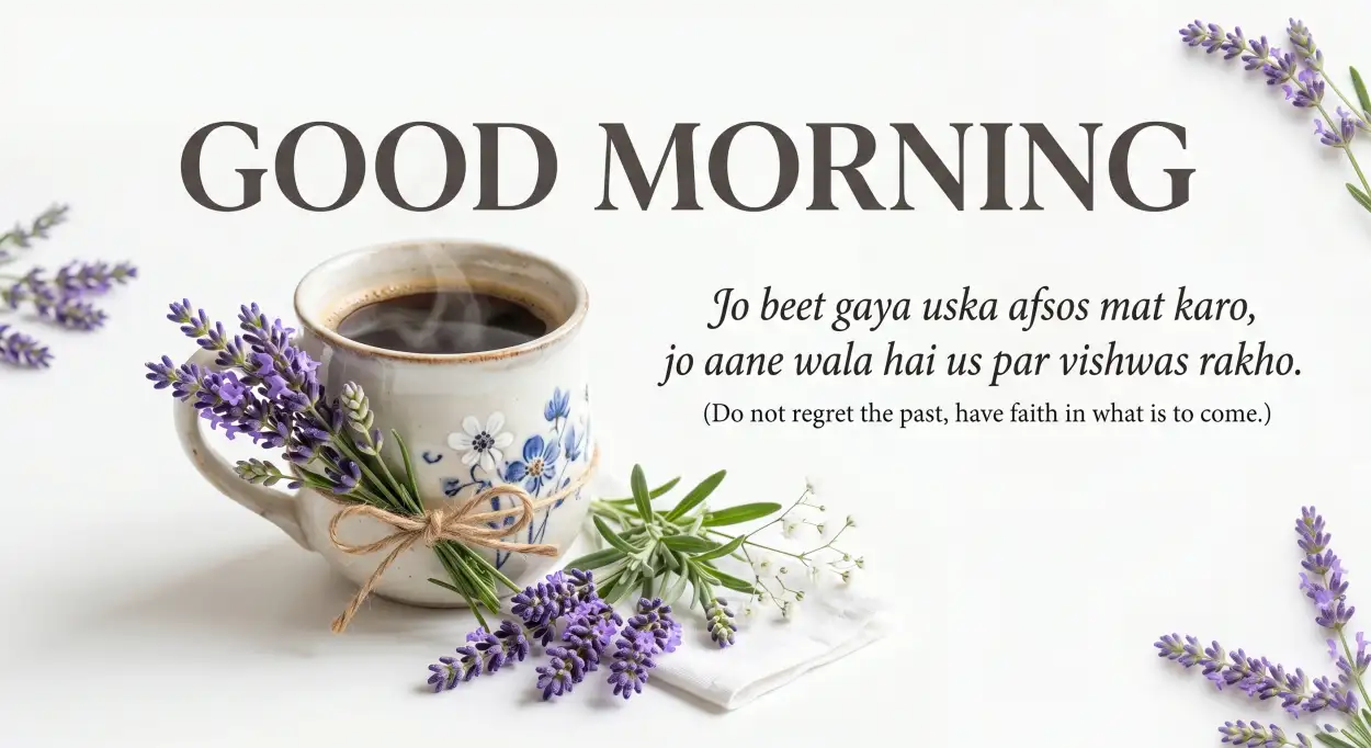 Free Download Good Morning Flowers And Coffee With Positive Quotes - High Quality Good Morning Flowers And Coffee Image