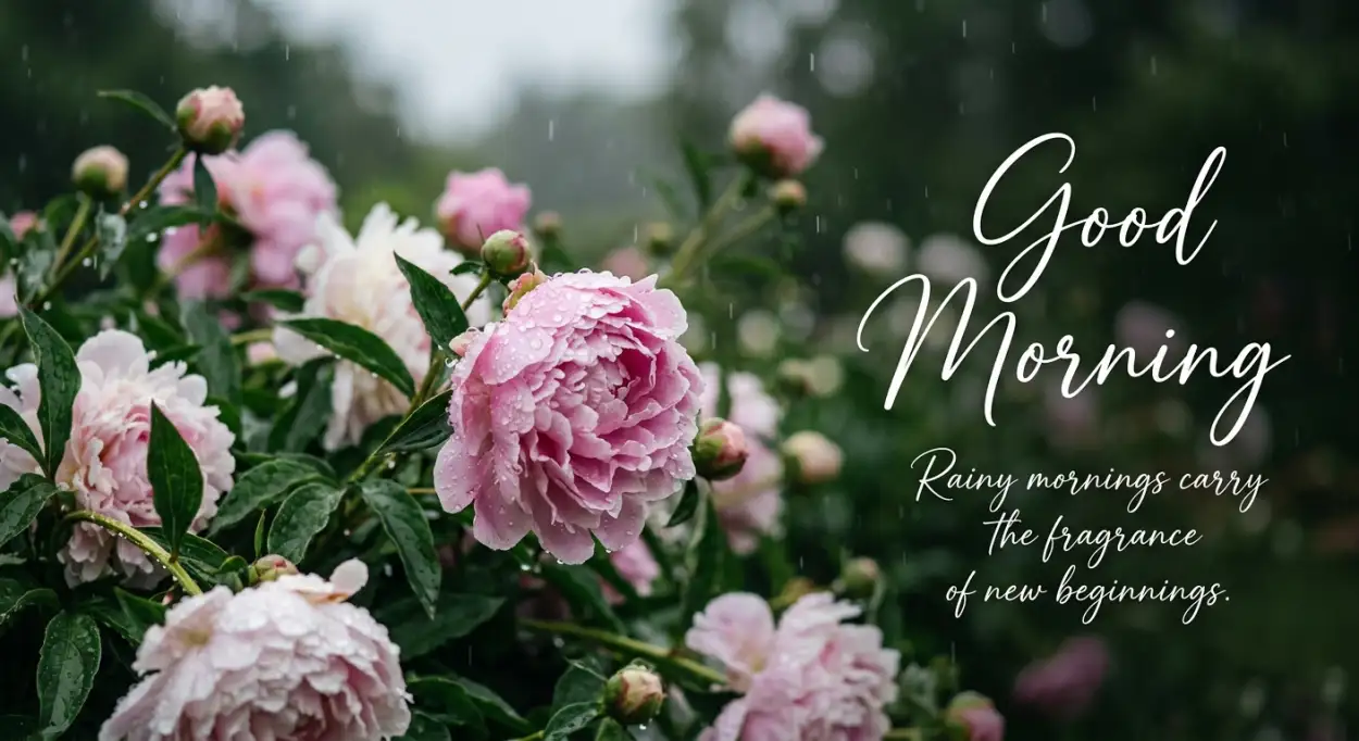 Free Download Good Morning Flowers And Rain Drops - High Quality Good Morning With Flowers Image