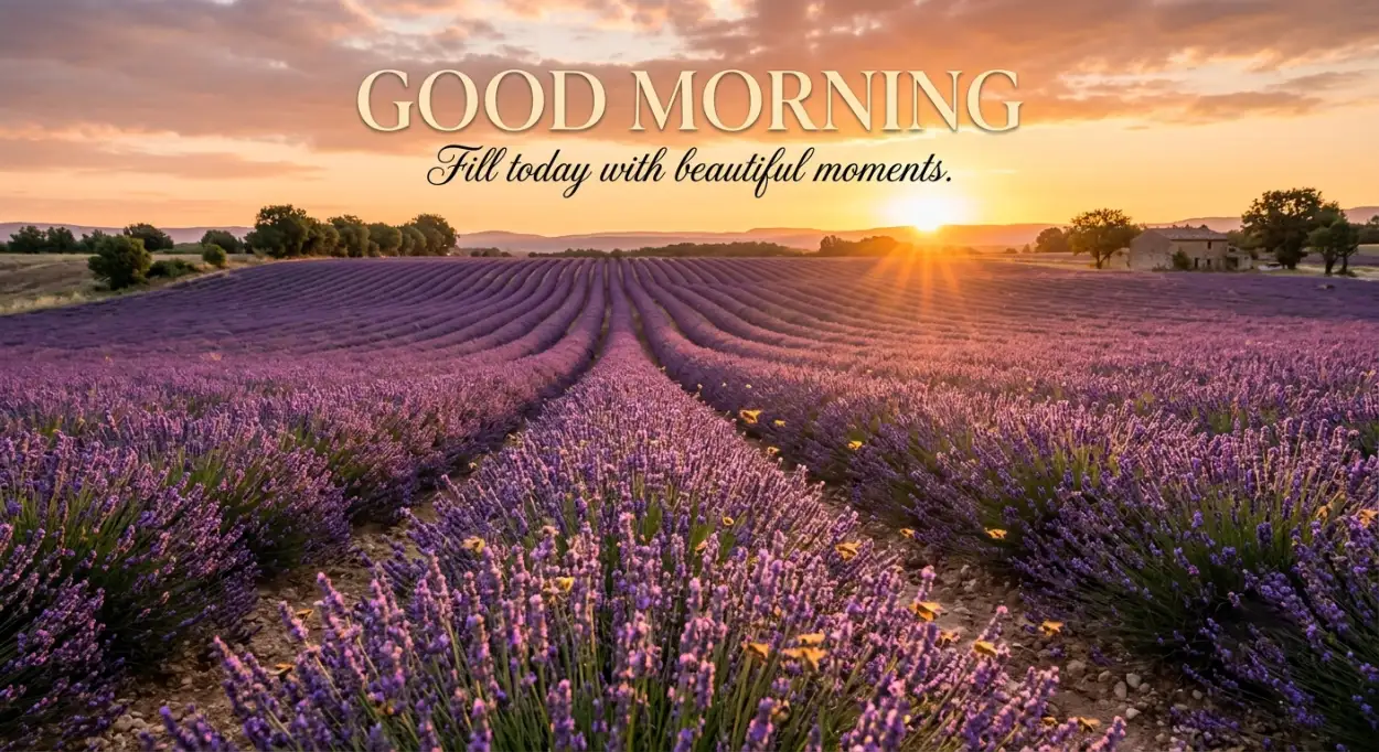 Free Download Good Morning Lavender Field - High Quality Good Morning Nature Image
