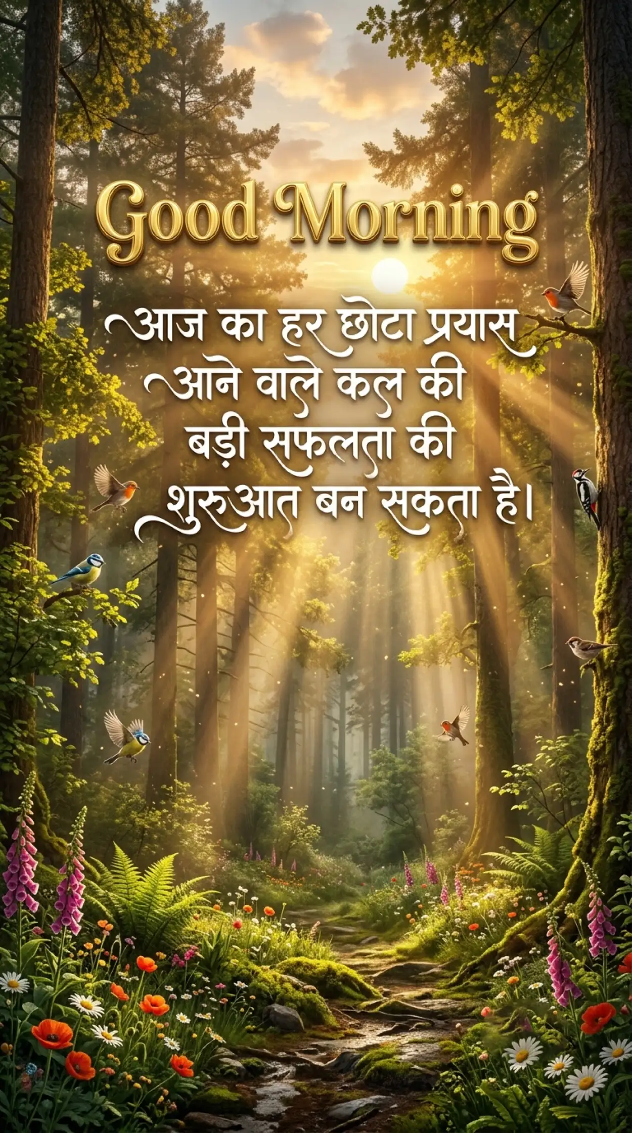 Free Download Good Morning Quote Wallpaper Hindi - High Quality Good Morning Motivational Quotes Hindi Image