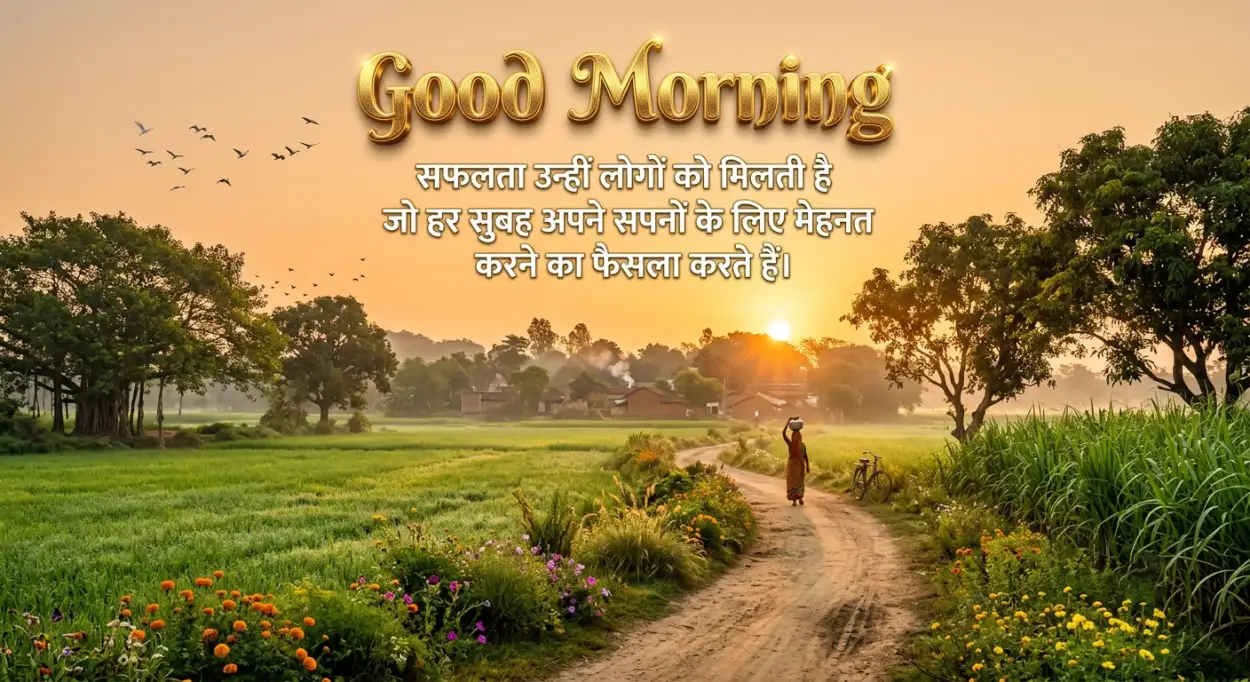 Free Download Good Morning Success Wishes Hindi - High Quality Good Morning Motivational Quotes Hindi Image