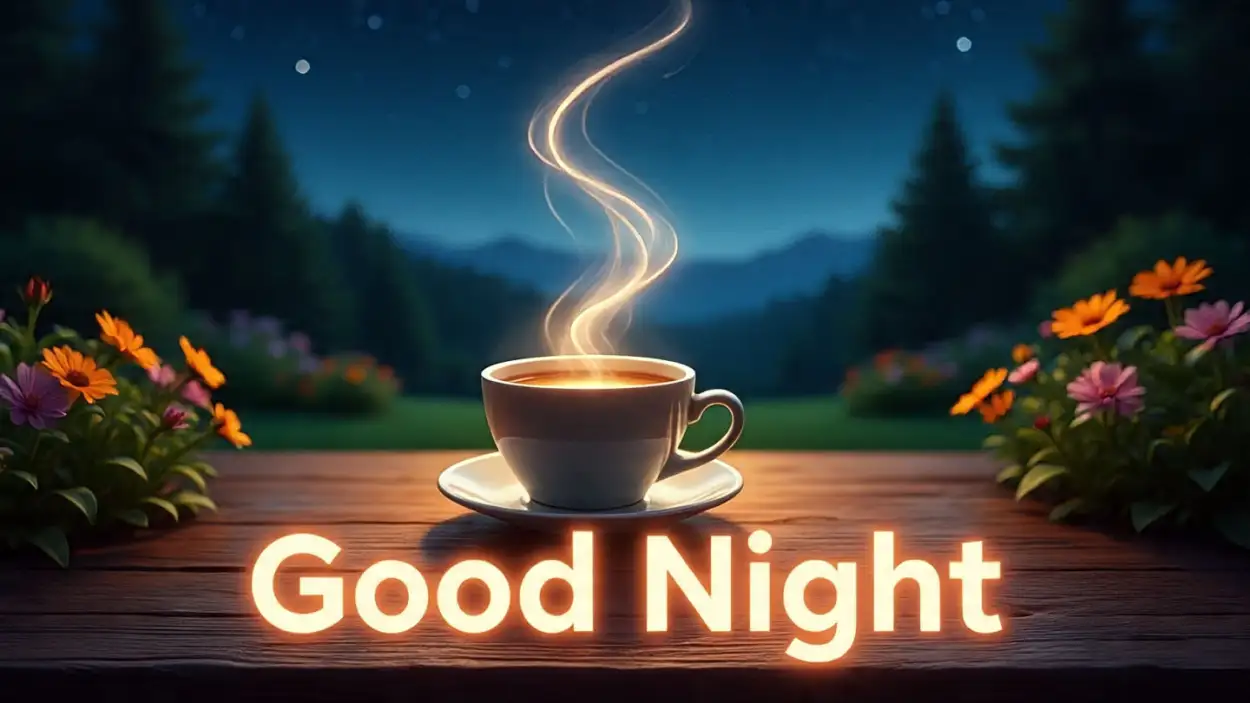 good night wishes with flowers