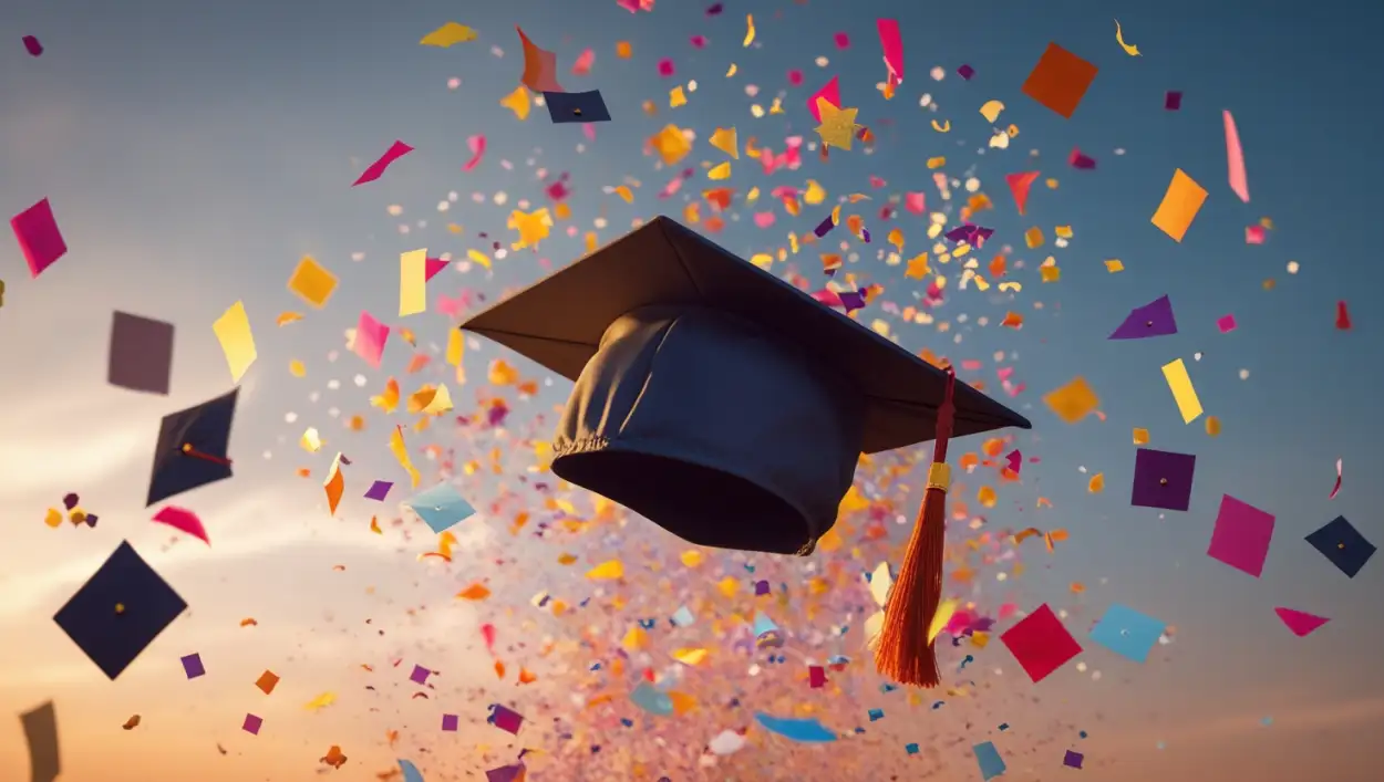 graduation cap and diploma background image