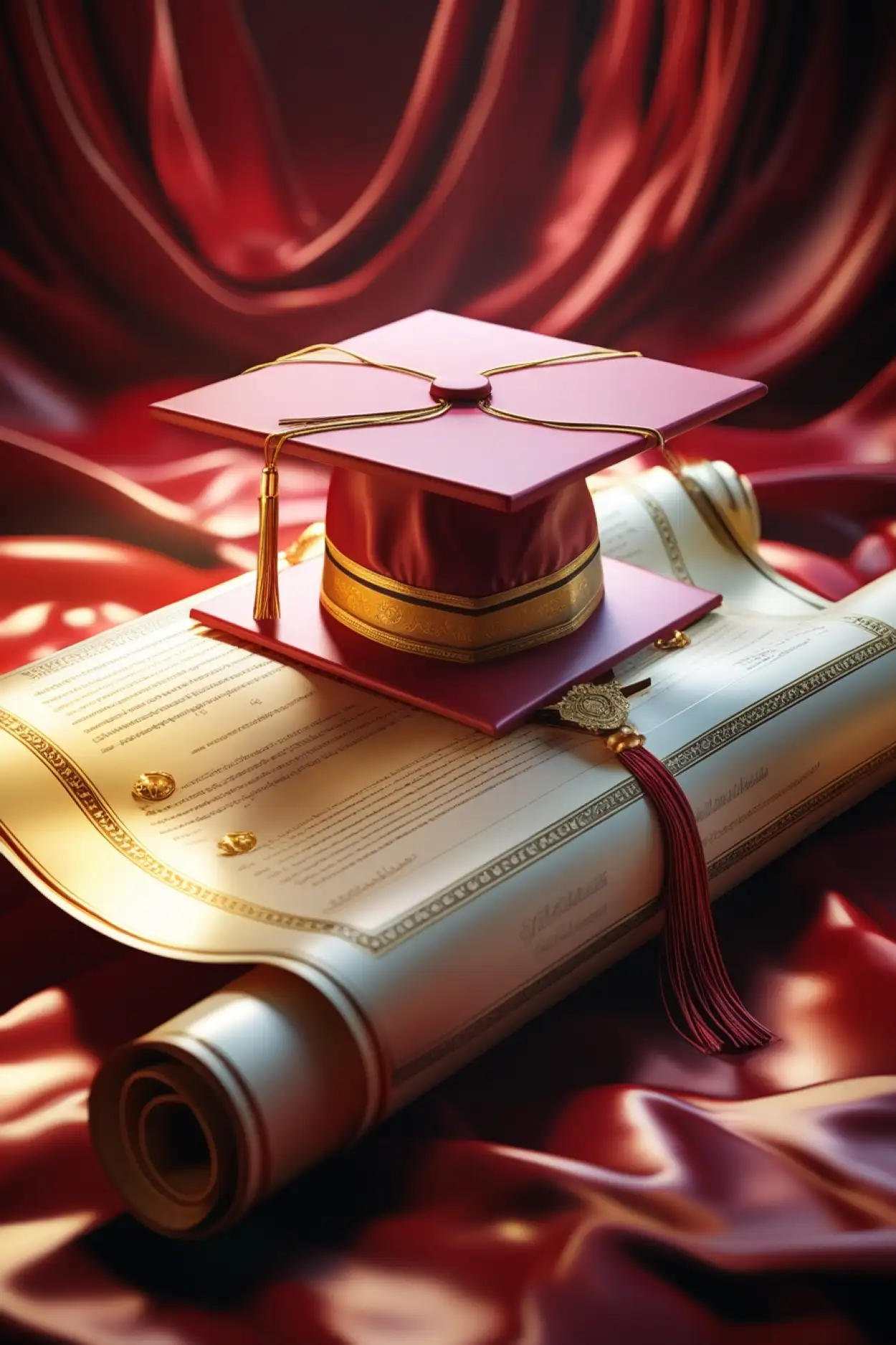 graduation cap background with confetti
