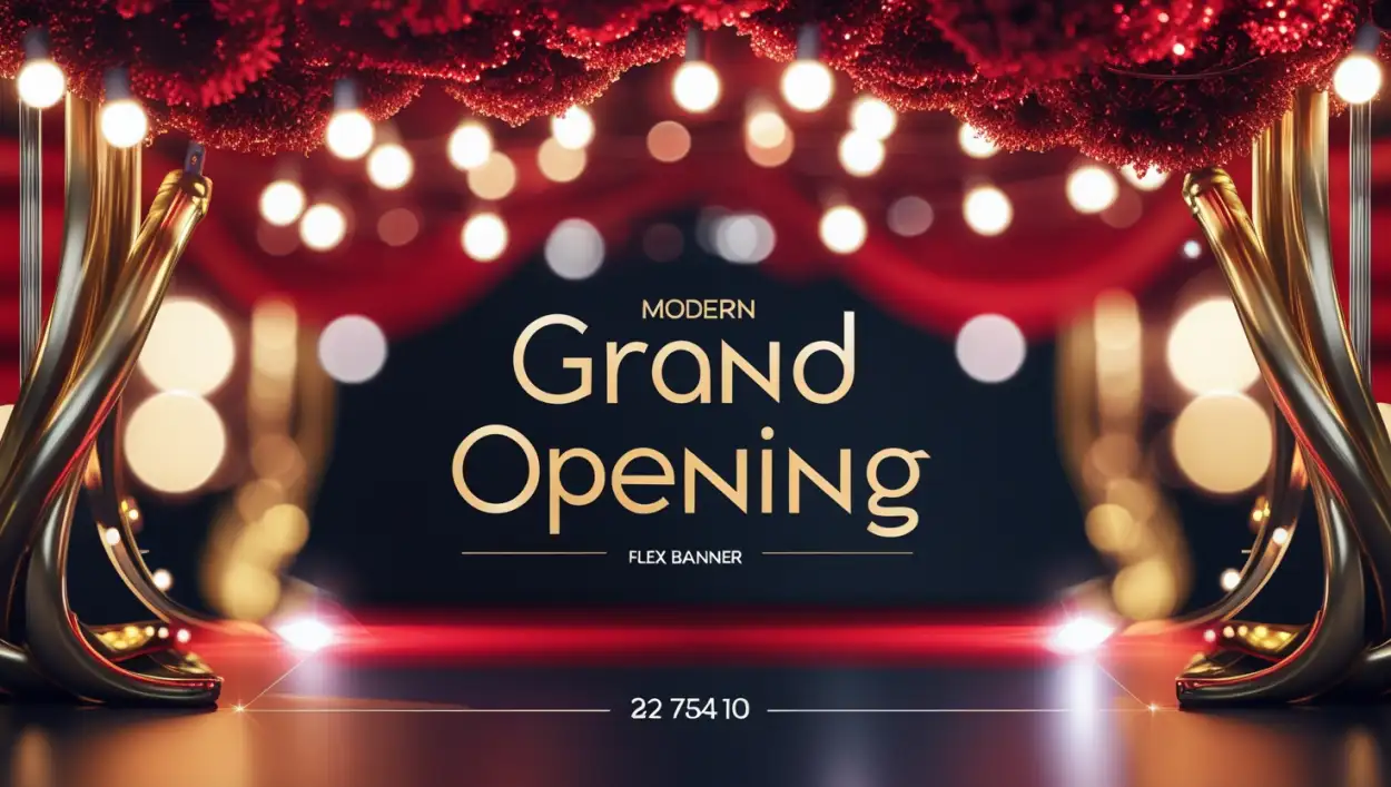 grand opening flex banner design background