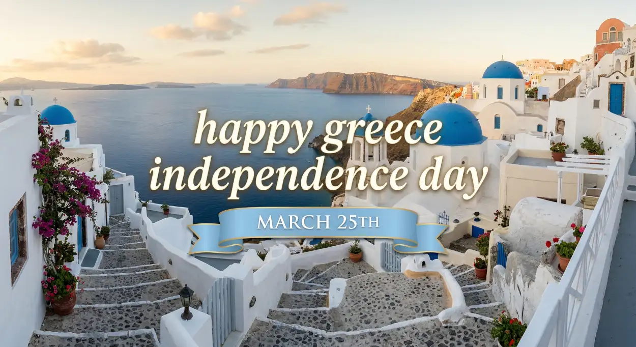 Free Download Greece Independence Day Inspirational Quotes - High Quality Happy Greece Independence Day 2026 Image