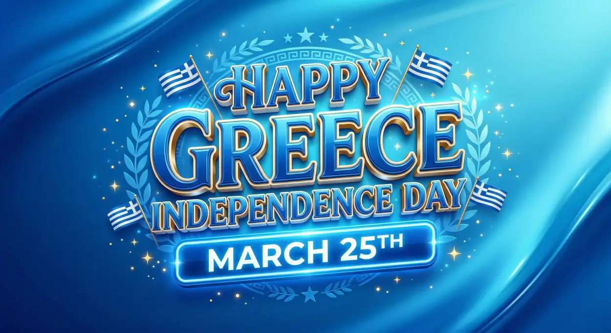 Free Download Greece Independence Day Logo Design - High Quality Happy Greece Independence Day 2026 Image
