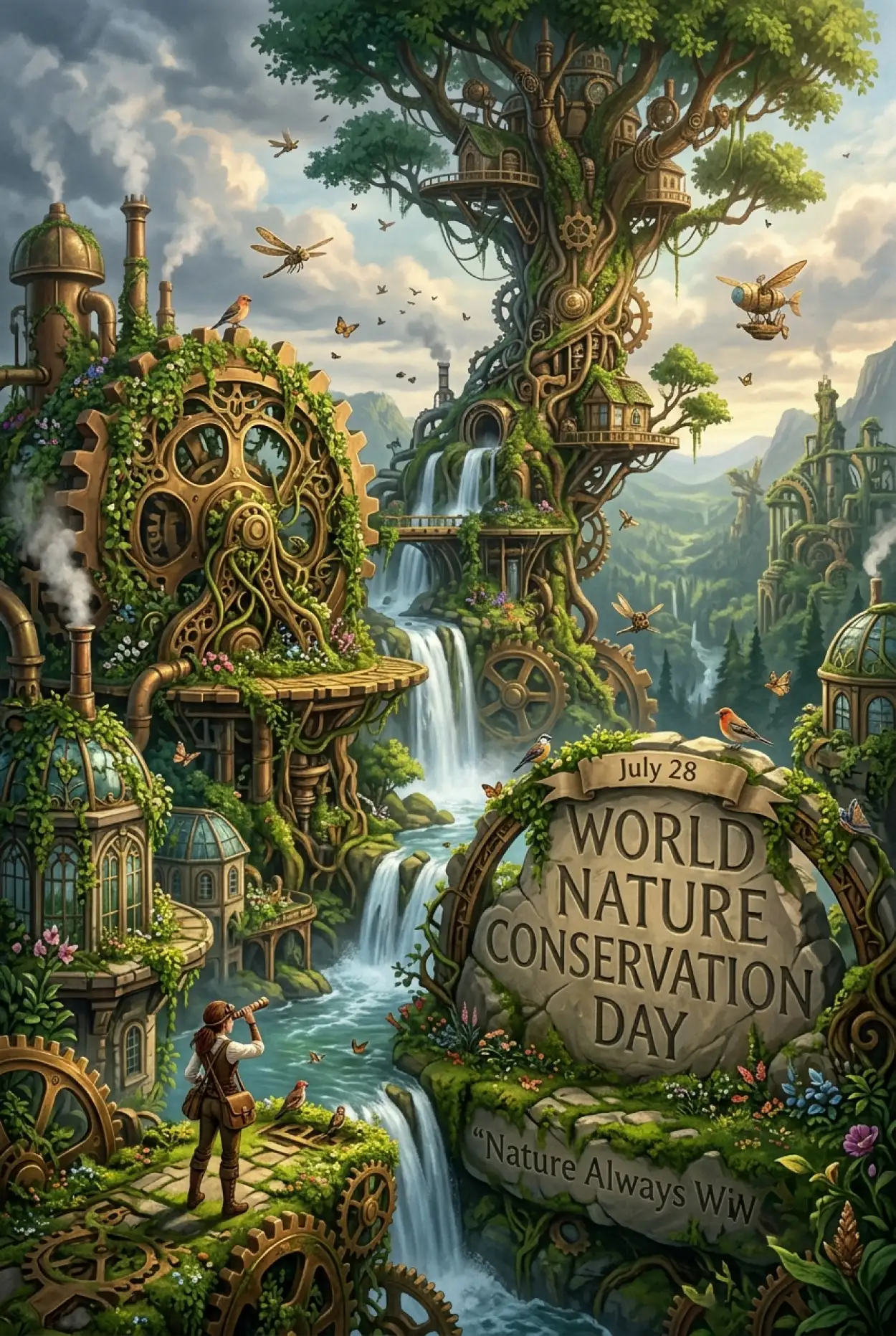 Free Download Green Planet Concept Illustration - High Quality World Nature Conservation Day 2026 Image