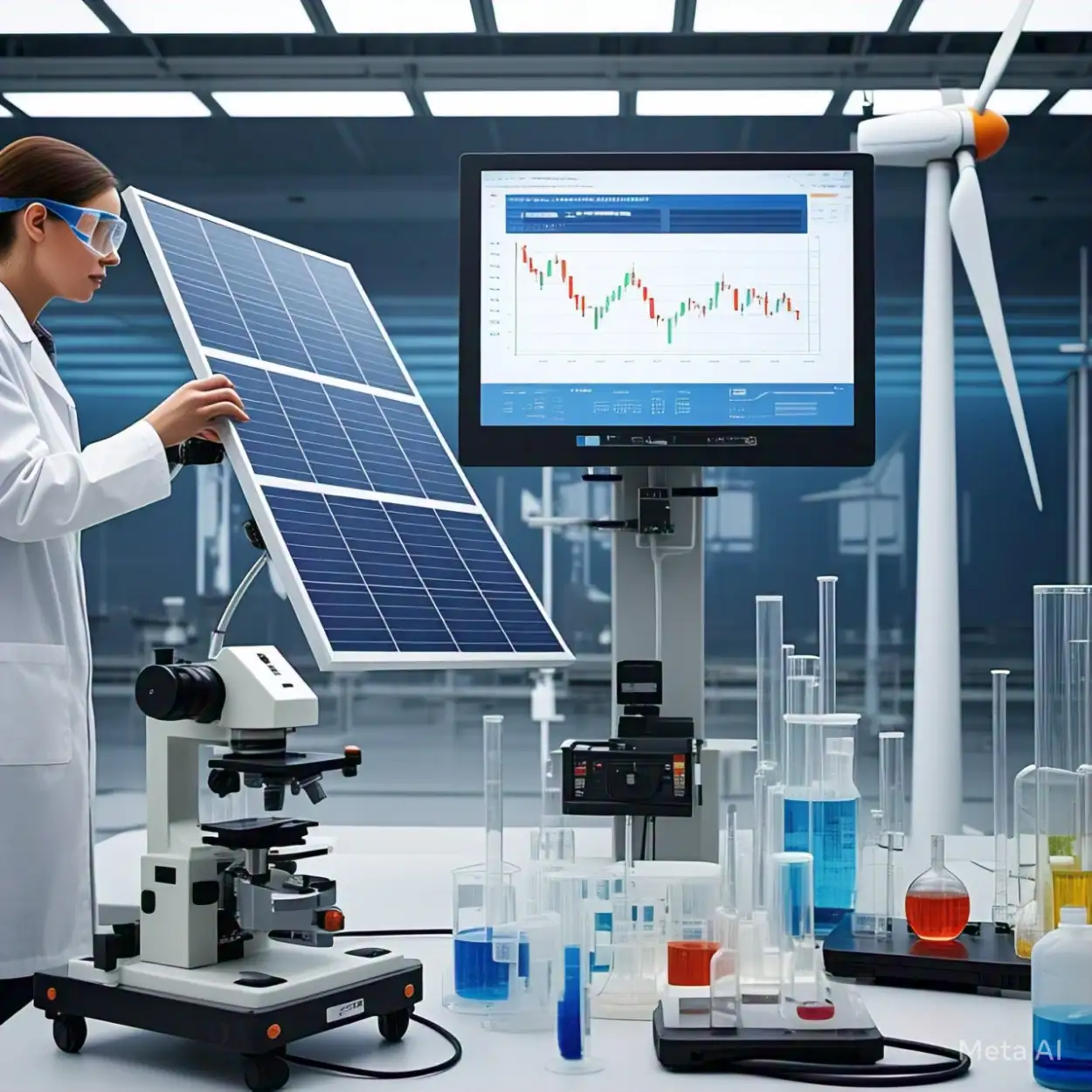 Green energy technology background with renewable resources