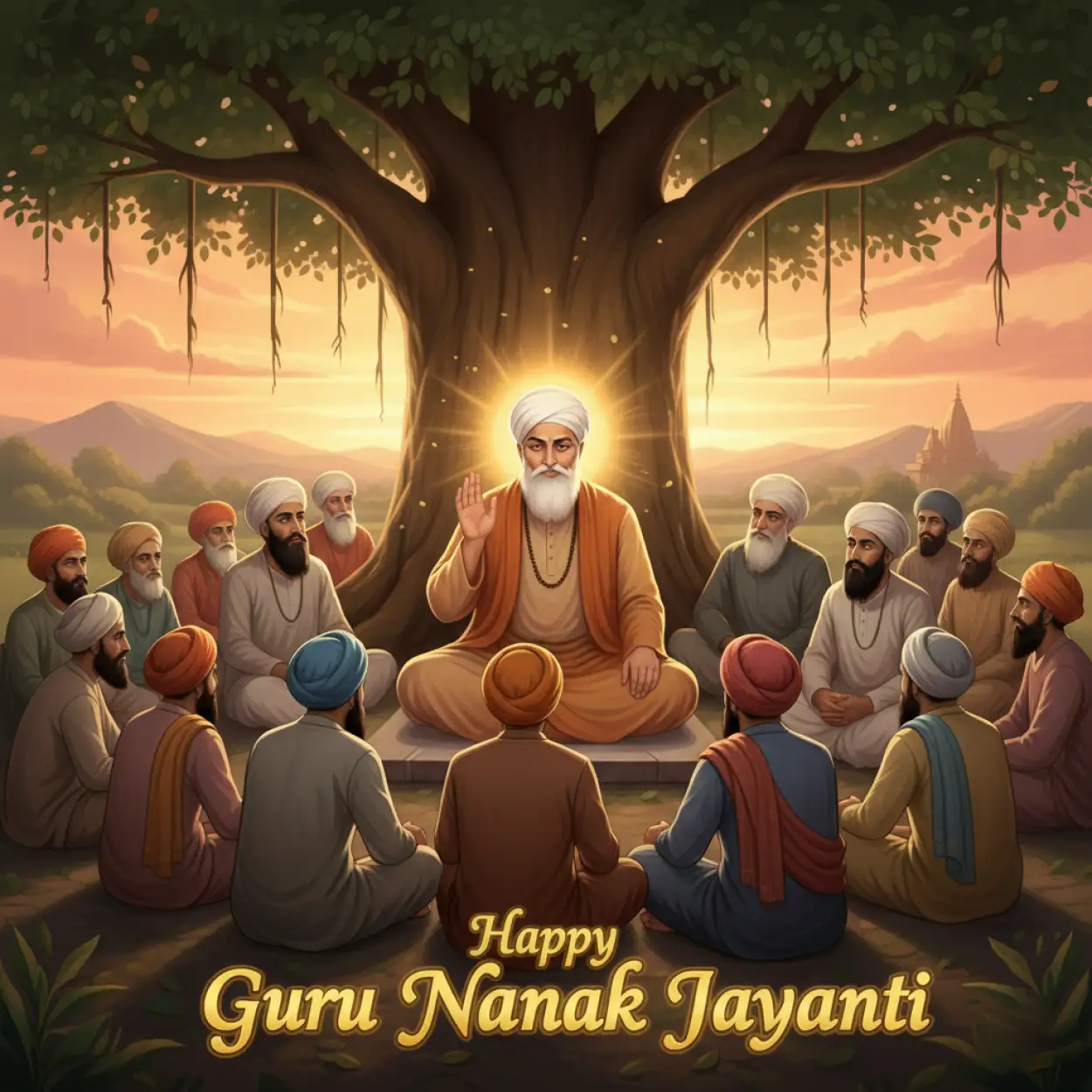 guru nanak dev ji jayanti 2025 facebook post banner template