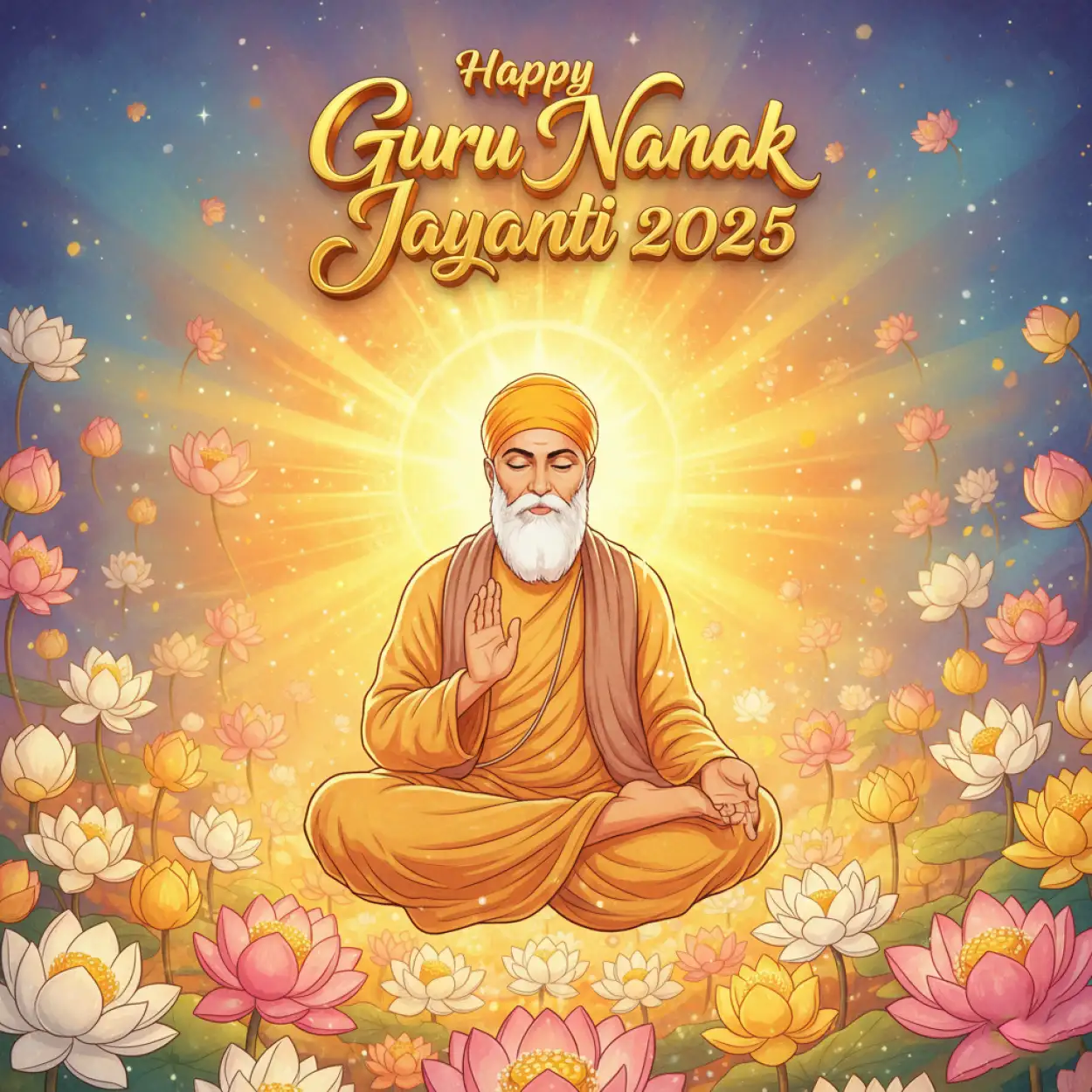 guru nanak jayanti 2025 3d text png design
