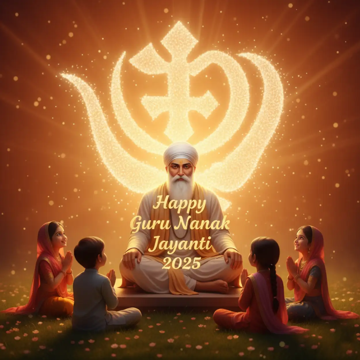 guru nanak jayanti 2025 photo with golden temple background