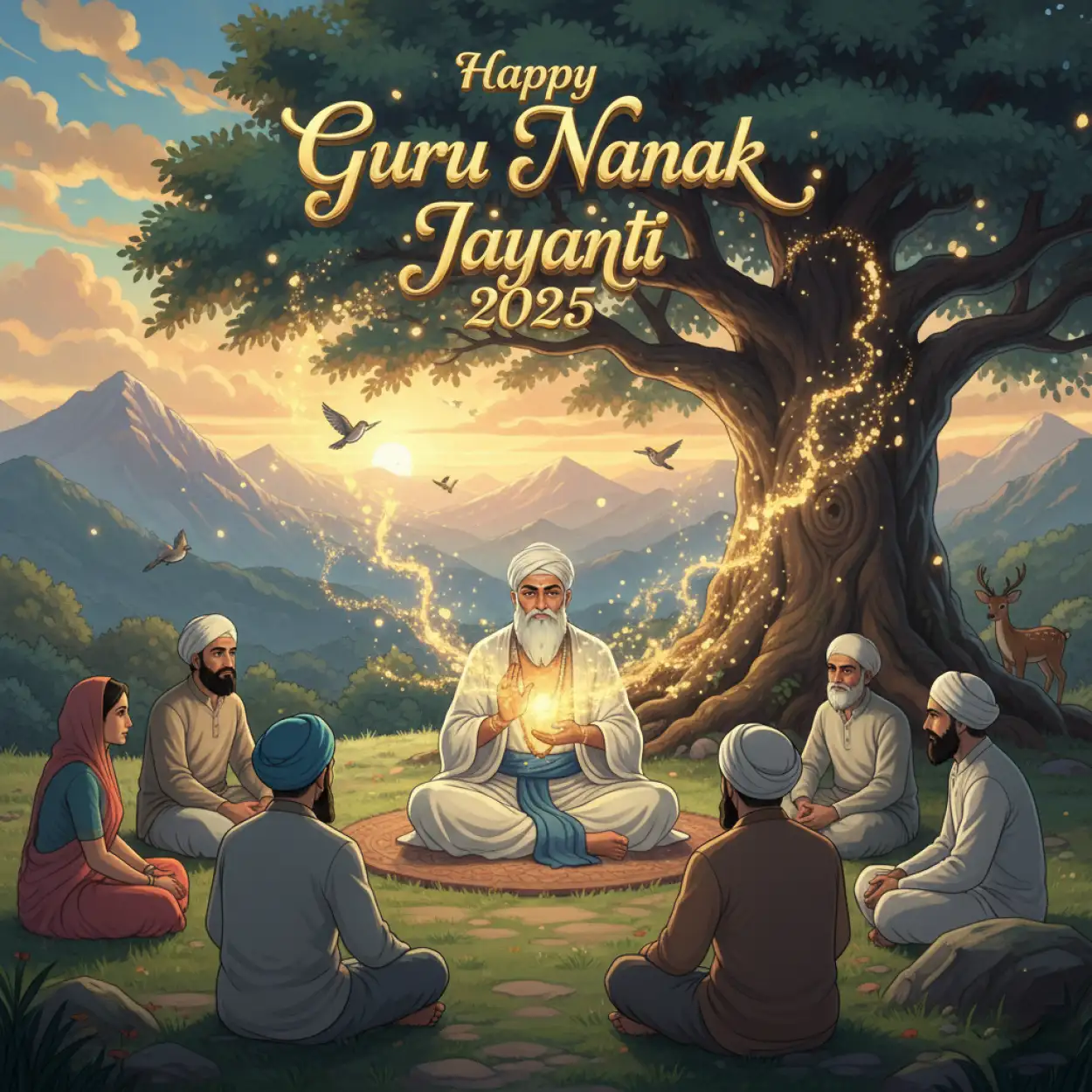 guru nanak jayanti 2025 poster background for graphic design