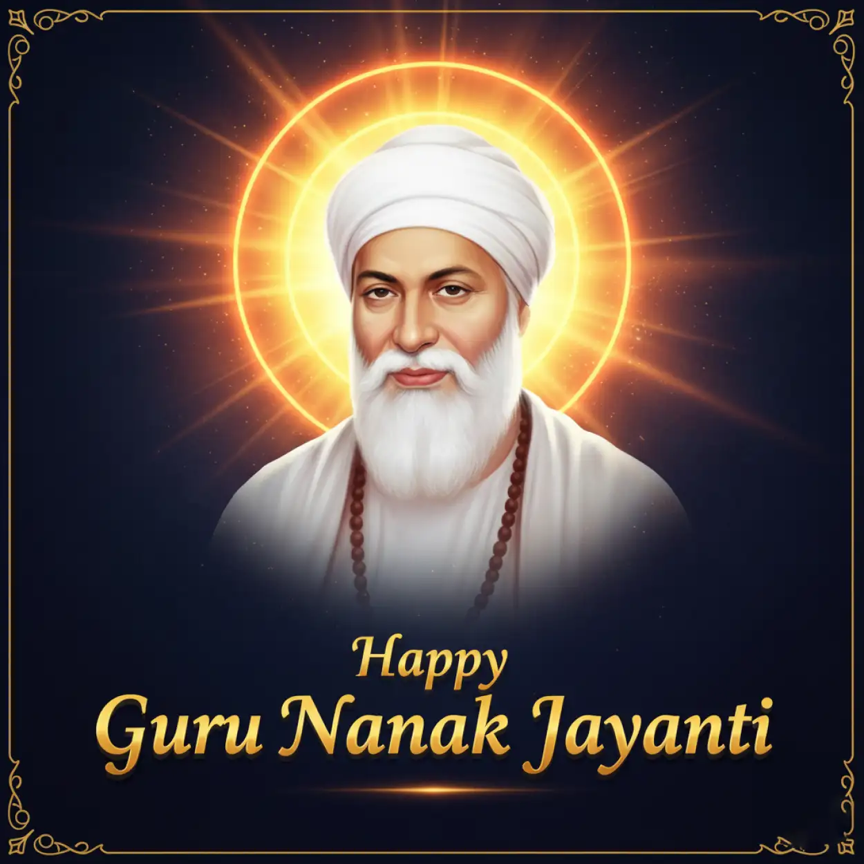 guru nanak jayanti 2025 transparent png with golden text