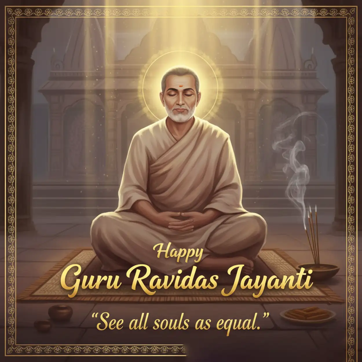 Free Download Guru Ravidas Jayanti Spiritual Poster - High Quality Happy Guru Ravidas Jayanti Background