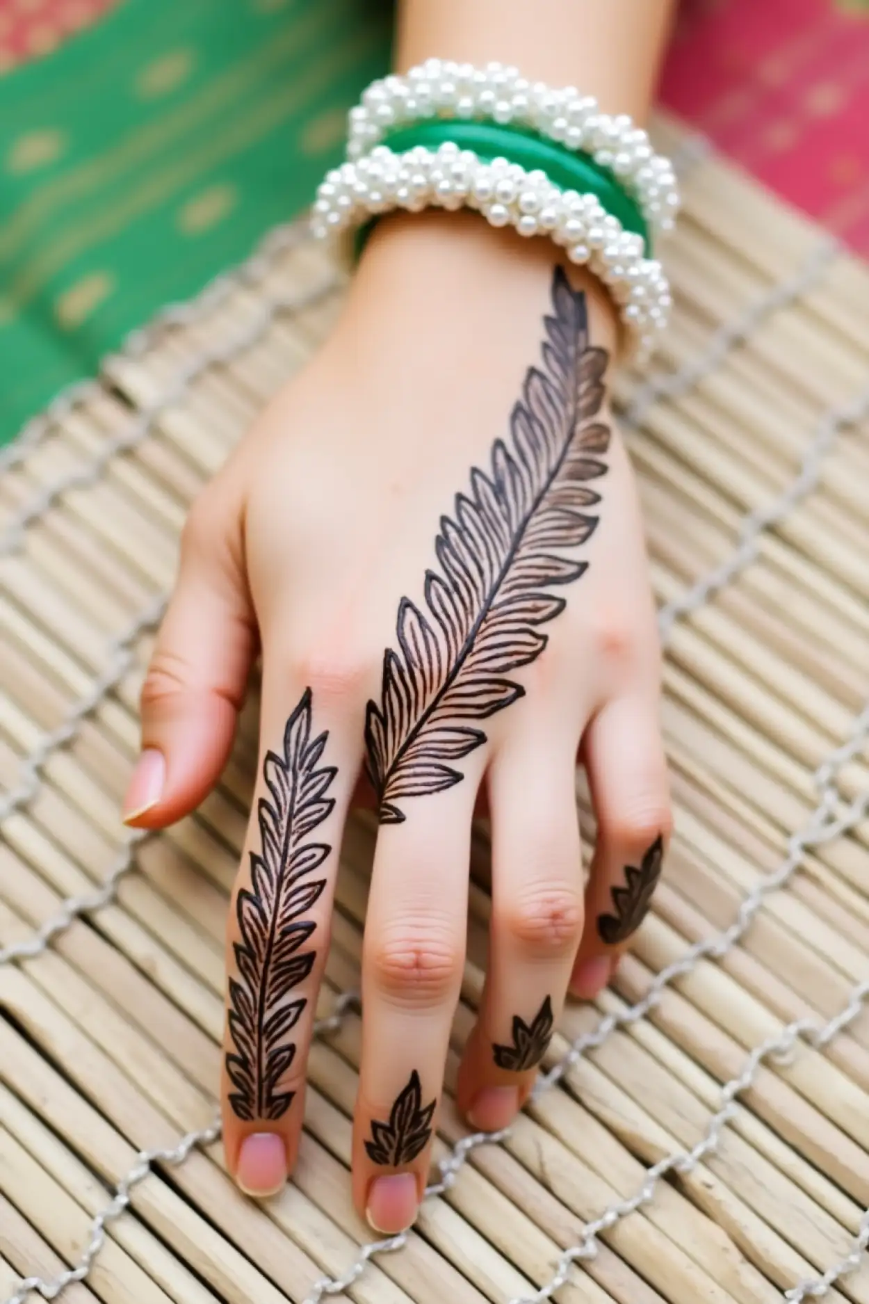 half hand mehndi design for sawan