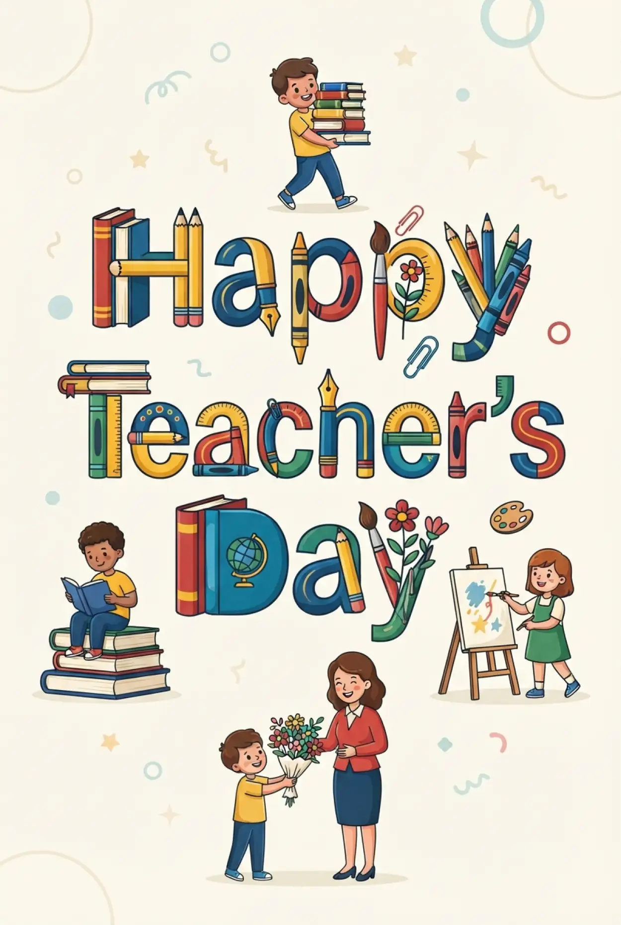 Free Download Handmade Style Teachers Day Cards - High Quality Teachers Day Cards Image