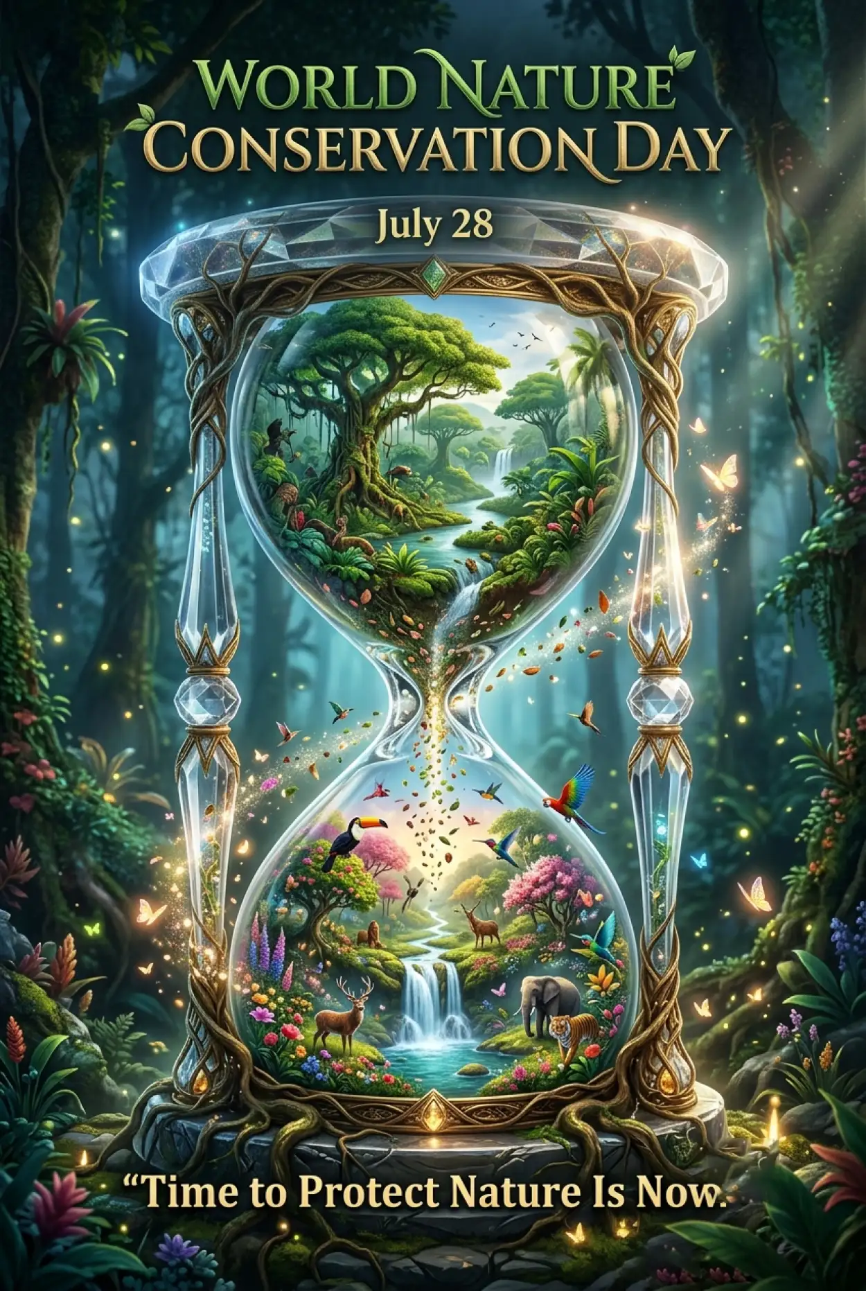 Free Download Hands Holding Green Planet Illustration - High Quality World Nature Conservation Day 2026 Image