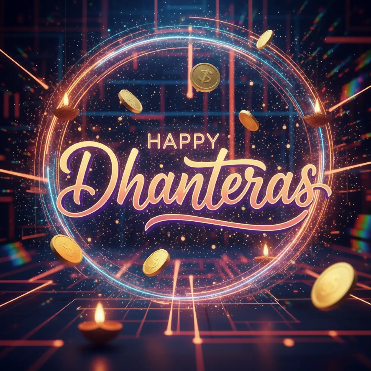 handwritten happy dhanteras wishes greetings calligraphy style