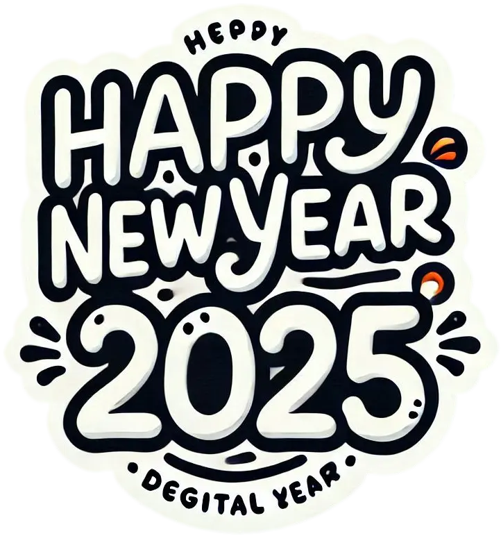 handwritten happy new year text png