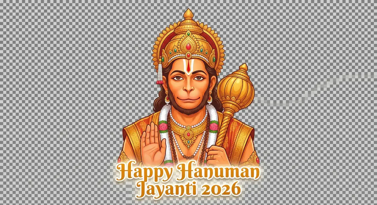 Free Download Hanuman Jayanti Overlay Png - High Quality Happy Hanuman Jayanti 2026 Transparent PNG