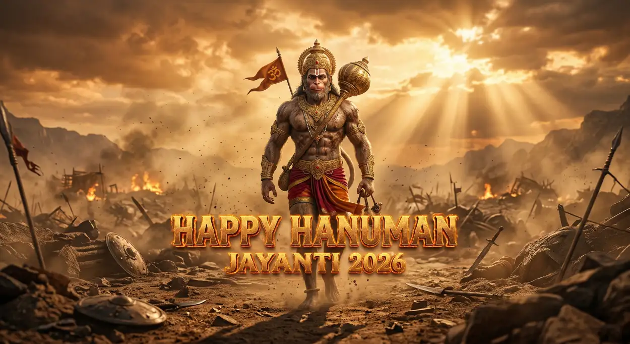 Free Download Hanuman Jayanti Poster Png - High Quality Happy Hanuman Jayanti 2026 Transparent PNG