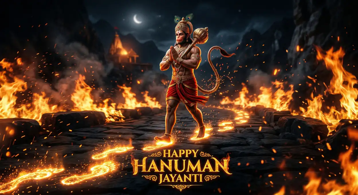 Free Download Hanuman Jayanti Wishes For Courage And Determination - High Quality Hanuman Jayanti Wishes Image