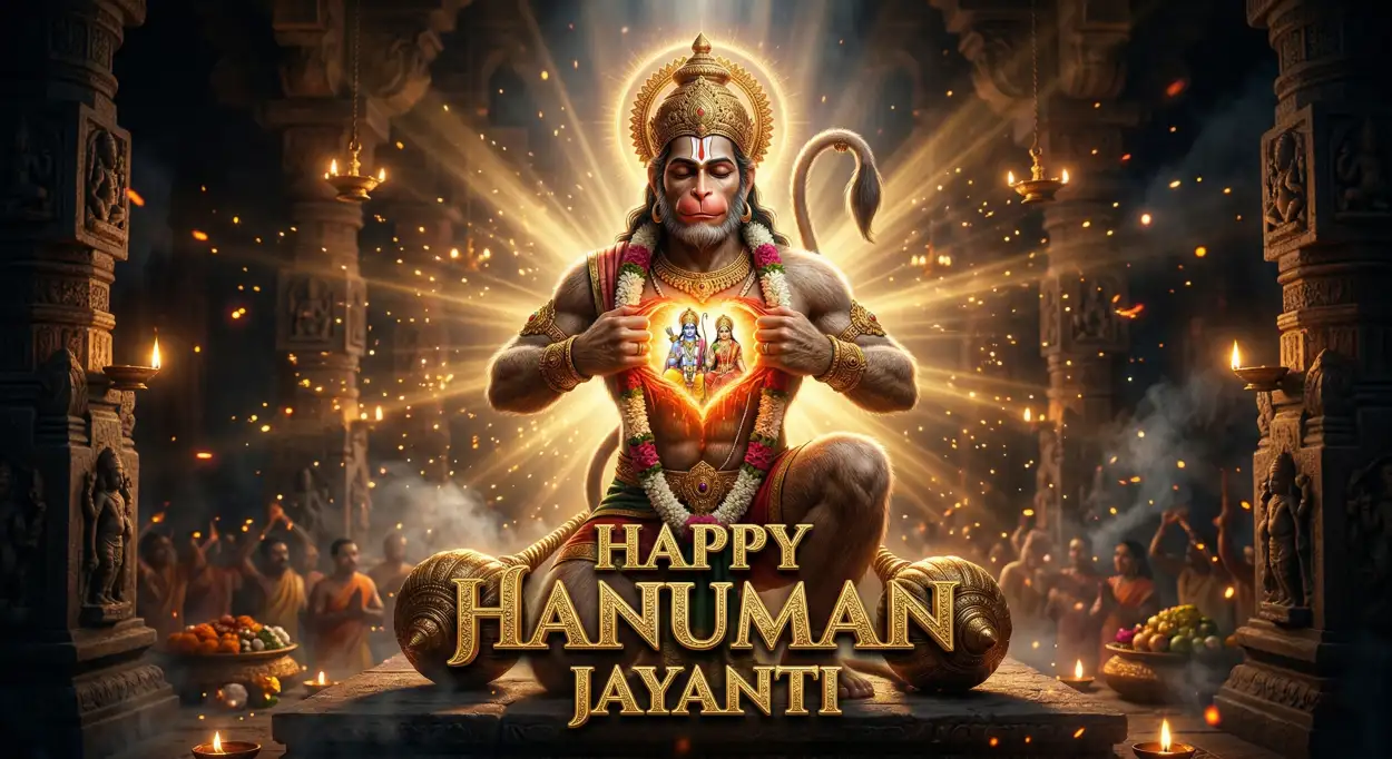 Free Download Hanuman Jayanti Wishes For Positivity And Spiritual Power - High Quality Hanuman Jayanti Wishes Image
