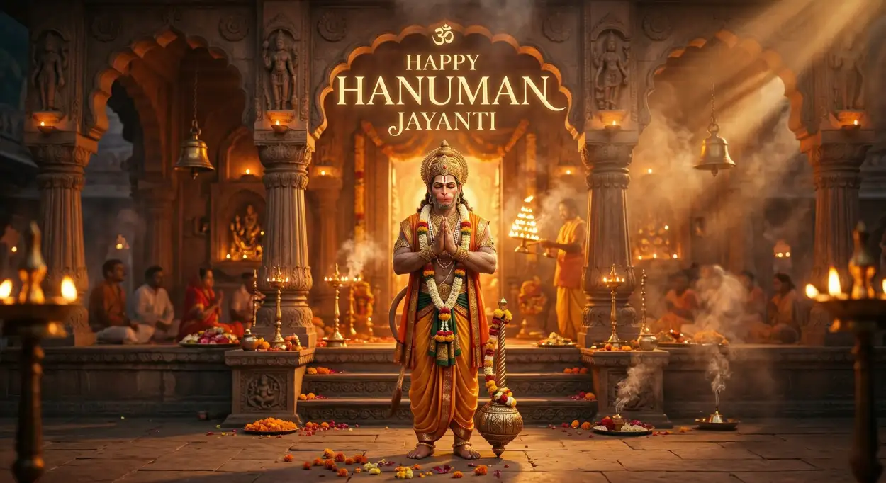 Free Download Hanuman Jayanti Wishes Greetings With Blessings And Love - High Quality Hanuman Jayanti Wishes Image