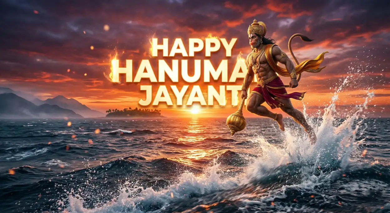 Free Download Hanuman Jayanti Wishes Greetings With Spiritual Messages - High Quality Hanuman Jayanti Wishes Image