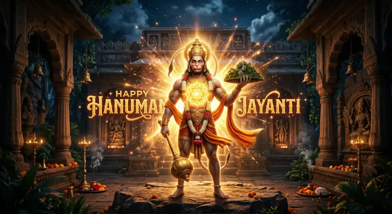 Free Download Hanuman Jayanti Wishes Messages For Evening Prayers - High Quality Hanuman Jayanti Wishes Image