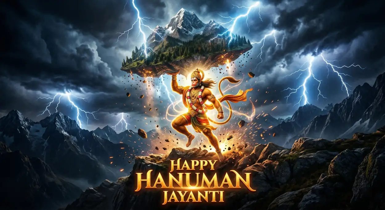 Free Download Hanuman Jayanti Wishes Messages For Strength And Positivity - High Quality Hanuman Jayanti Wishes Image