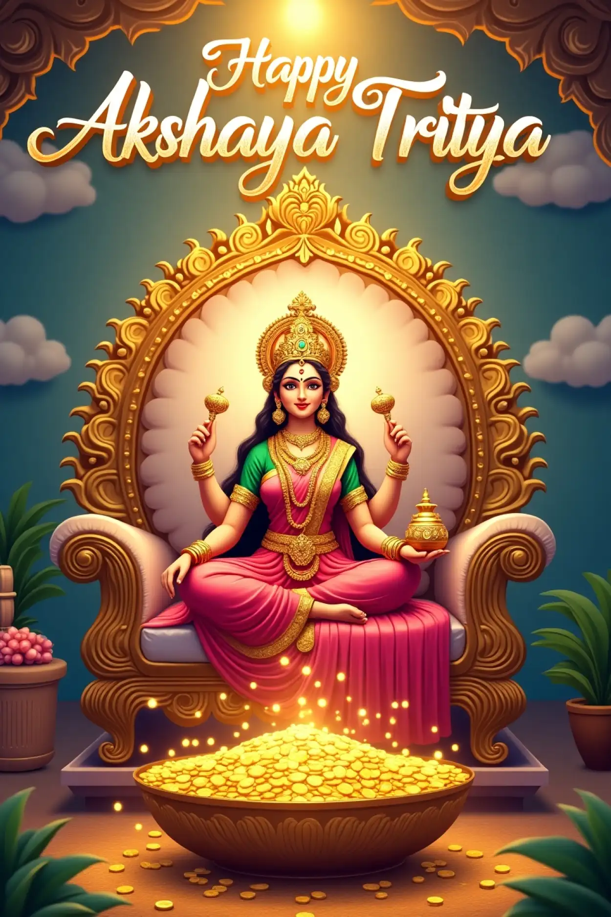 happy akshaya tritiya goddess lakshmi png