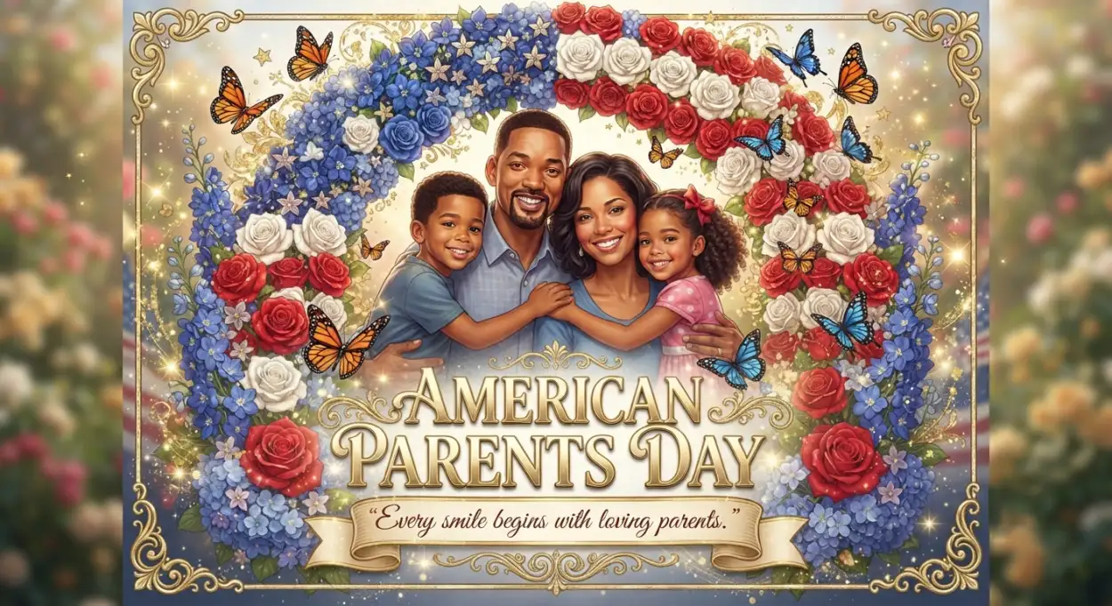 Free Download Happy American Parents Day 2026 Banner Png - High Quality American Parents Day 2026 Transparent PNG