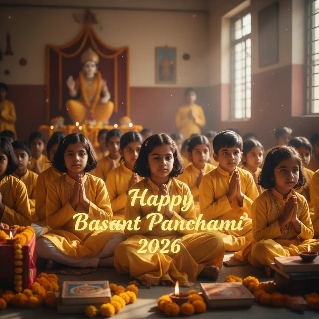 happy basant panchami 2026 education theme poster