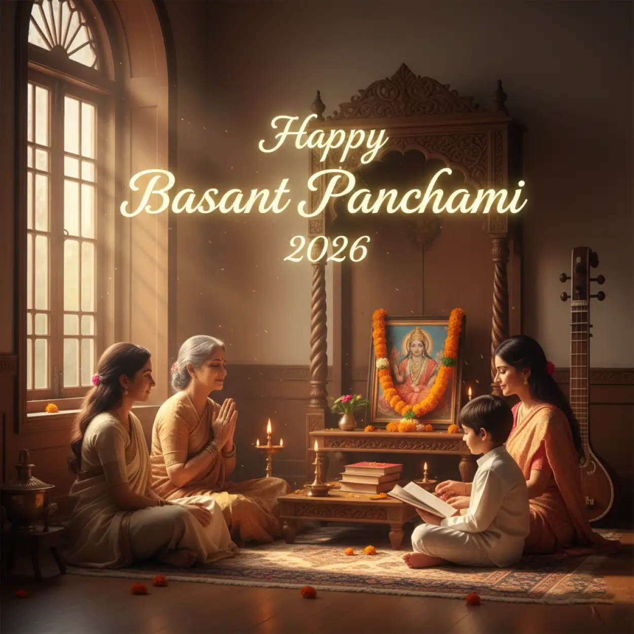 happy basant panchami 2026 indian culture poster